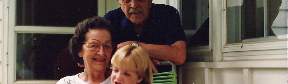 Jessica visiting with Gram and Gramp, 1989